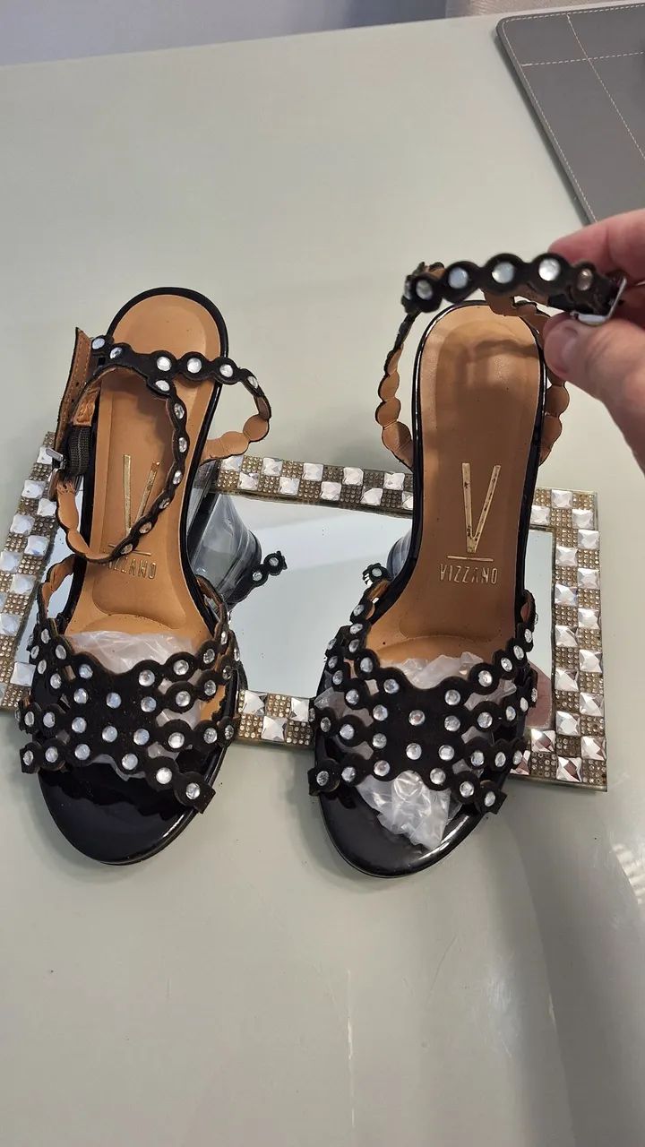 Sandalia amarração Nova Vizano com Strass
