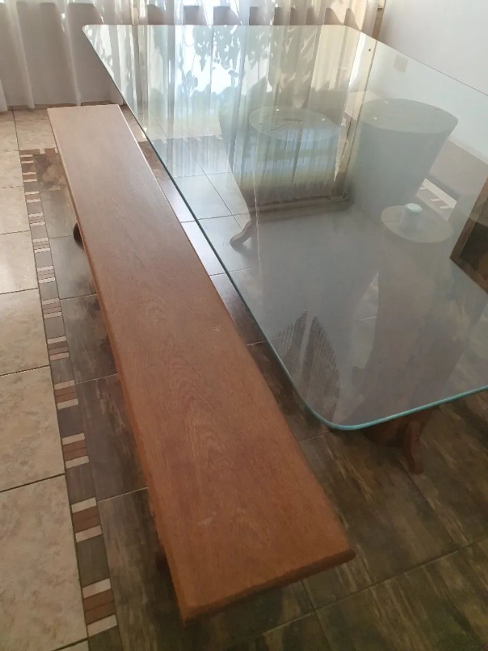 Mesa de tronco e raiz de árvore + 2 bancos. Pura arte!!!!! - Foto 5
