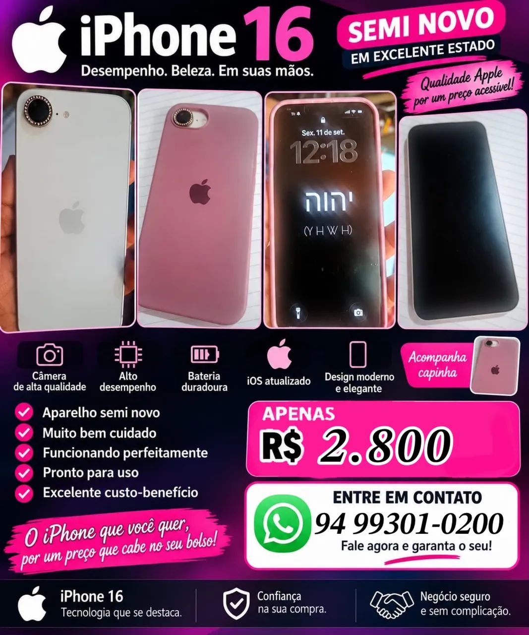 iPhone e16 seminovo 