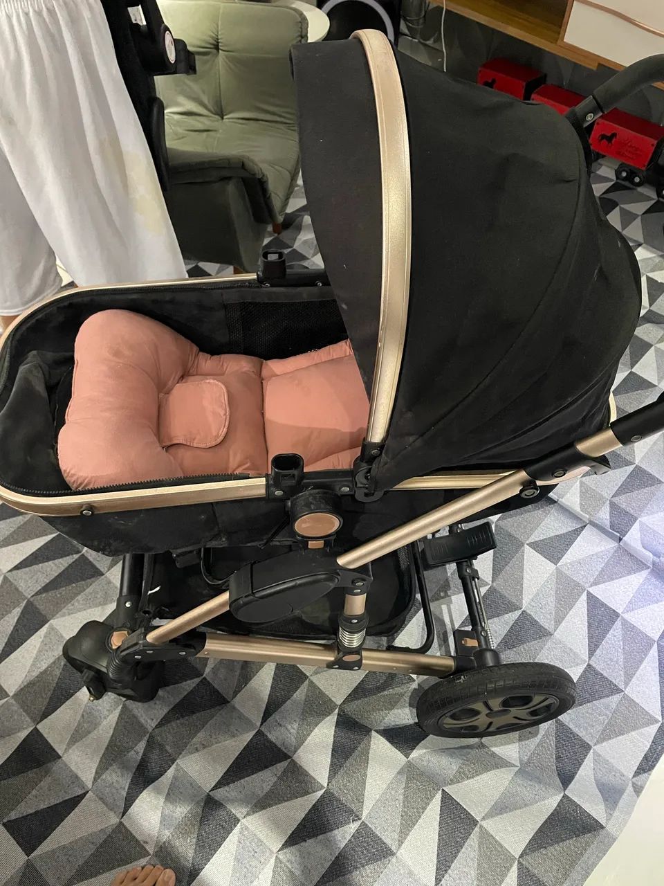 Carrinho de bebê dois em um, Moisés+ bebê conforto  - Foto 2