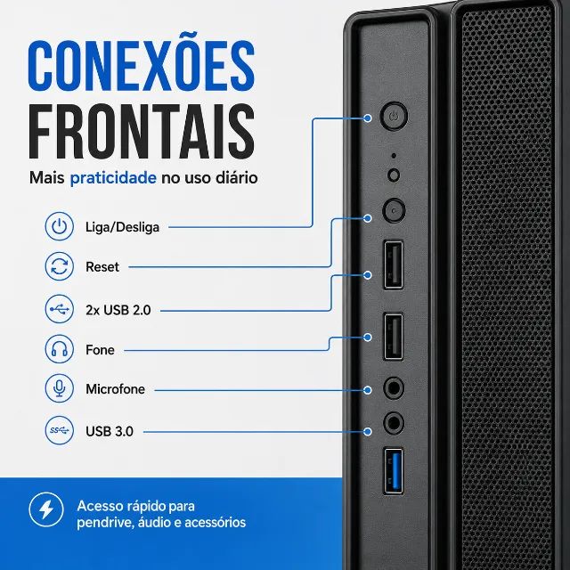 PC Compacto i3-12100 8GB SSD Windows 11 Pronto para Uso - Foto 4