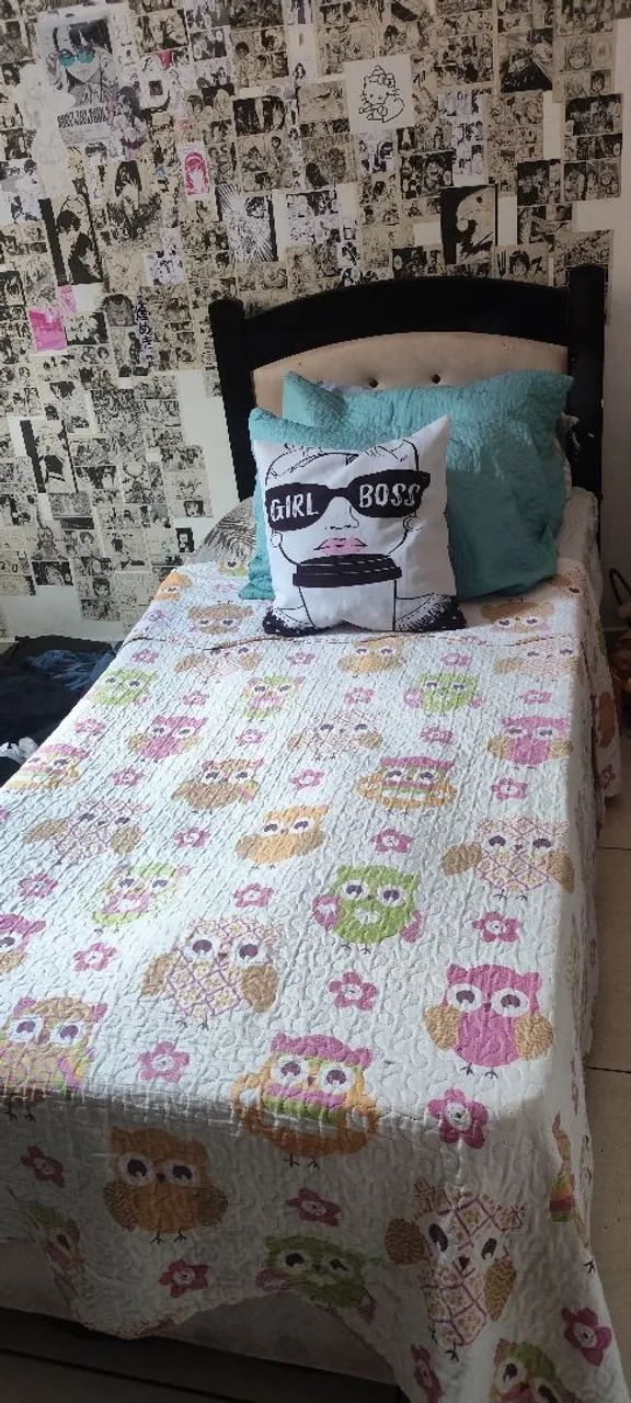 Cama box solteiro com cabeceira
