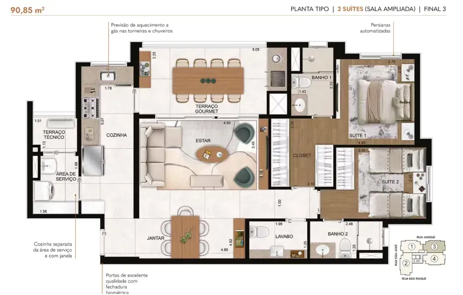 PLANTA 91m²