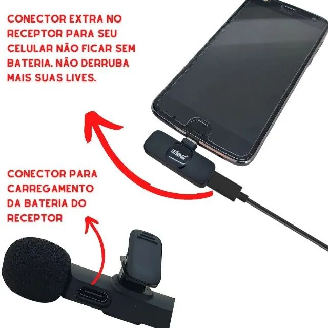 Microfone de Lapela S/fio Tipo c Le-931 Lelong *ENTREGA GRÁTIS* - Foto 3