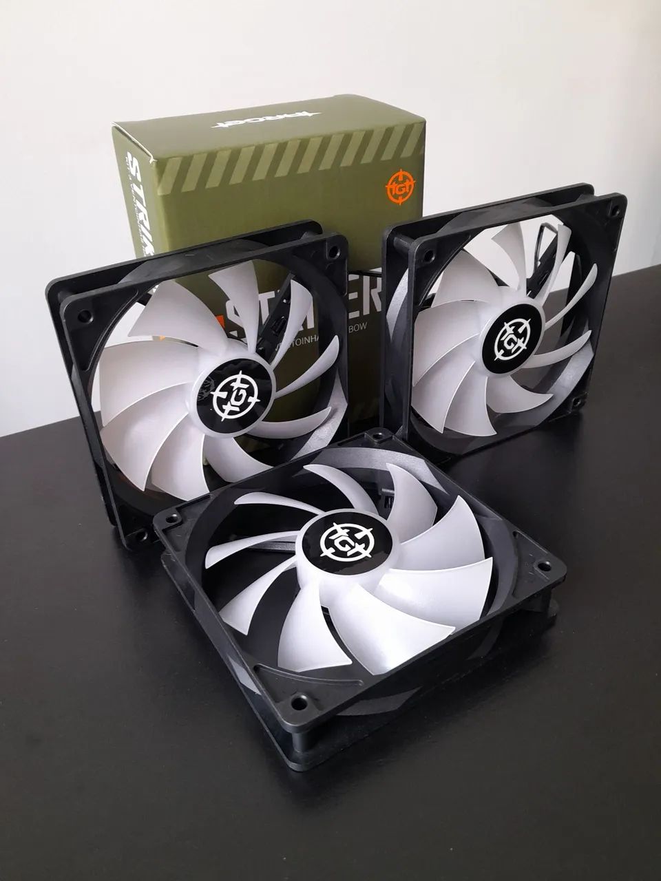Ventoinha Cooler Fan RGB 120mm Kit Com 3 Unidades