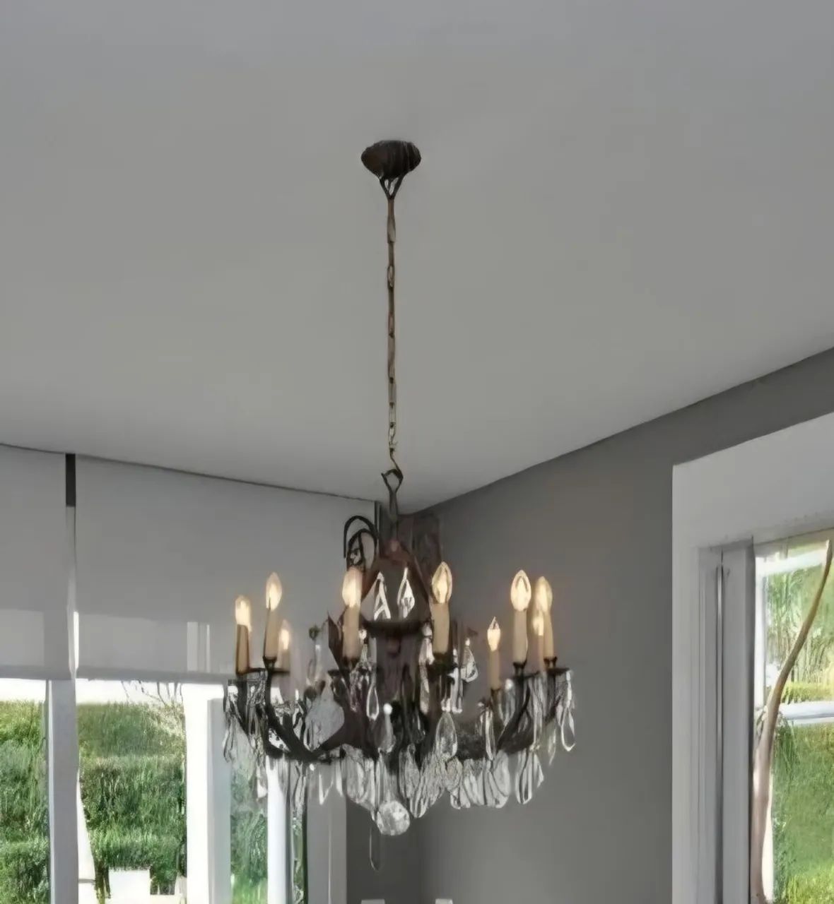 Lustre antigo 100% em bronze  - Foto 3