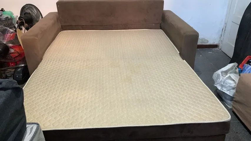 Sofá-cama em Tecido Veludo - Capuccino - Foto 3