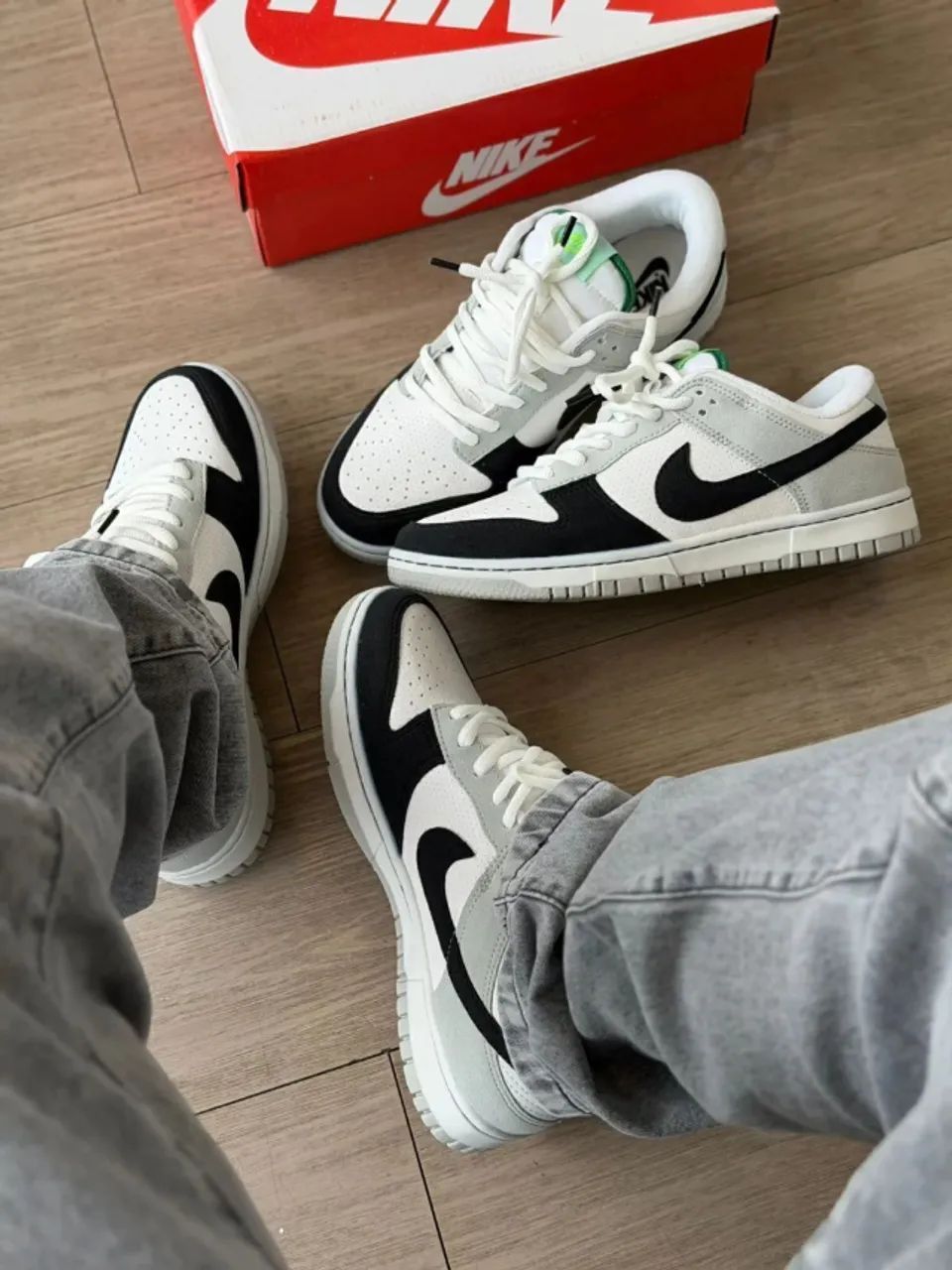 TÊNIS DUNK LOW SB CINZA/ BCO/ PTO UNISSEX PREMIUM - Foto 6