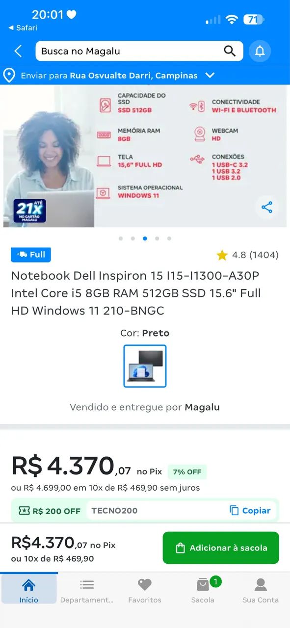 Dell 3520 inspirion i5 - 12ª Geração  - Foto 4