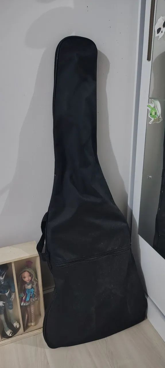 guitarra preta stratocaster Giannini + amplificador Sheldon  - Foto 4