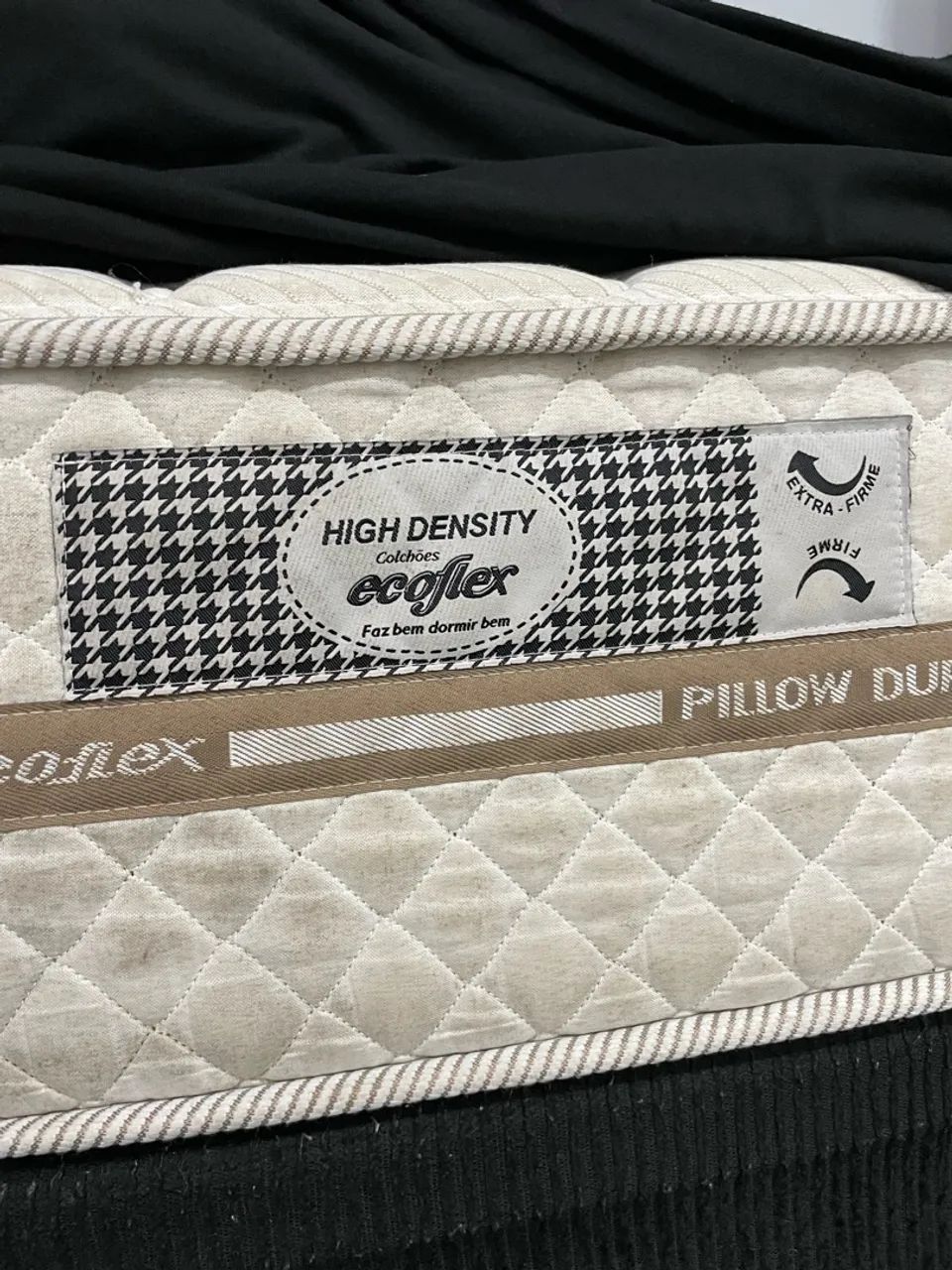 CAMA DE CASAL - COLCHÃO QUEEN ECOFLEX + BASE BOX DE CASAL PRETA - Foto 4