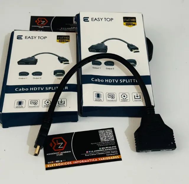 Cabo divisor Hdmi 1 Entrada para 2 saídas - 1x2