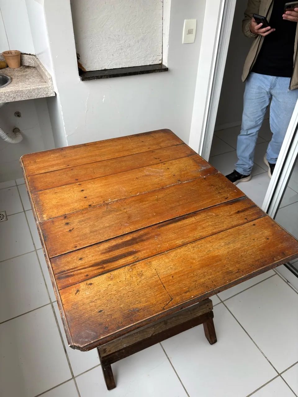 Mesa de madeira dobrável maciça - Foto 2