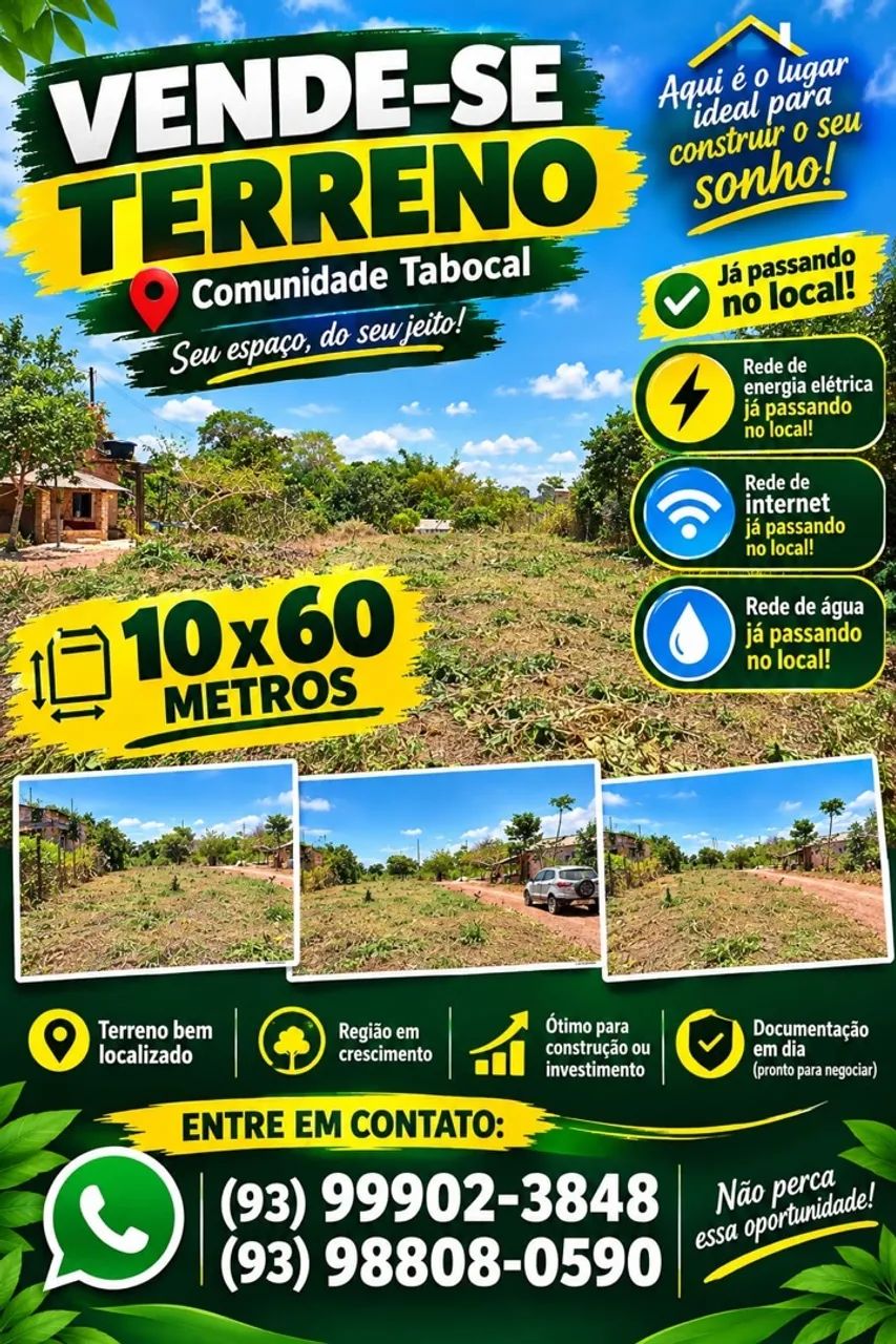 Vendo terreno no Tabocal
