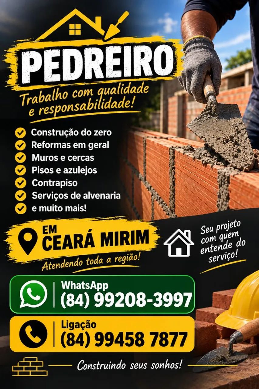 PEDREIRO DISPONÍVEL 