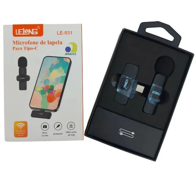 Microfone de Lapela S/fio Tipo c Le-931 Lelong *ENTREGA GRÁTIS* - Foto 2