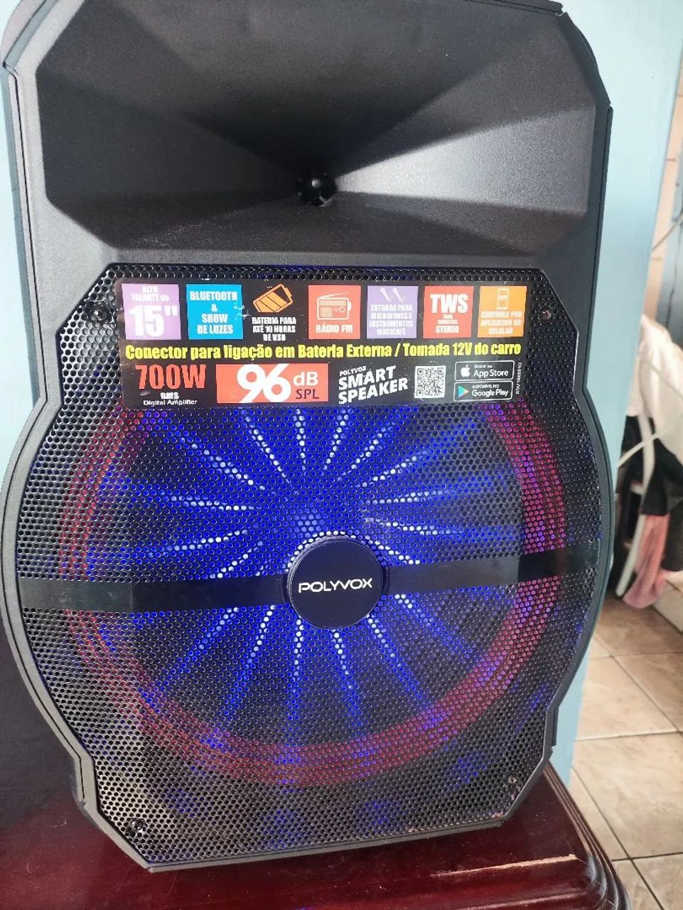Caixa De Som Sub 15 com 700Watts RMS TOP SEMI NOVA!! - Foto 5