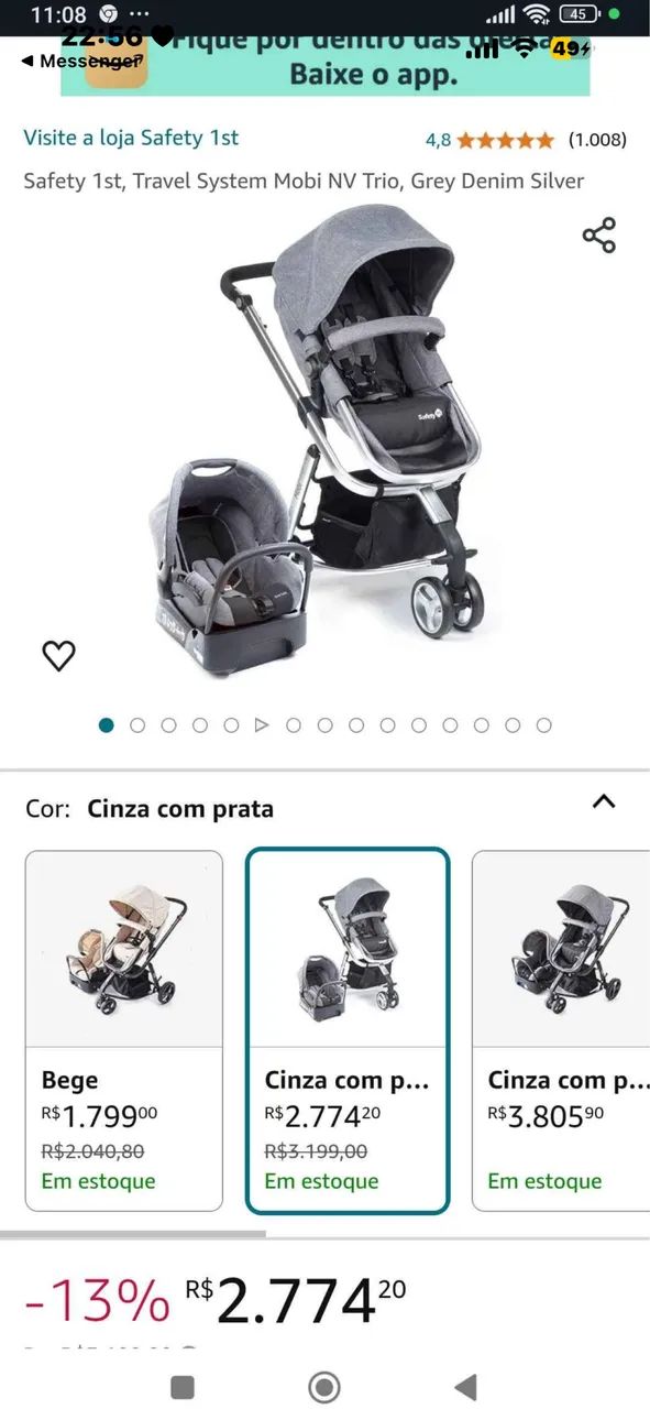 Carrinho Moisés safety 1st