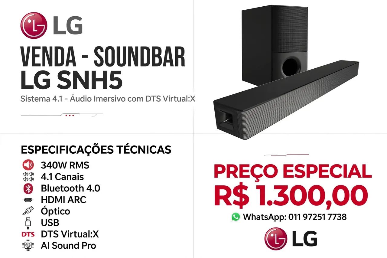 Soundbar LG SNH5 