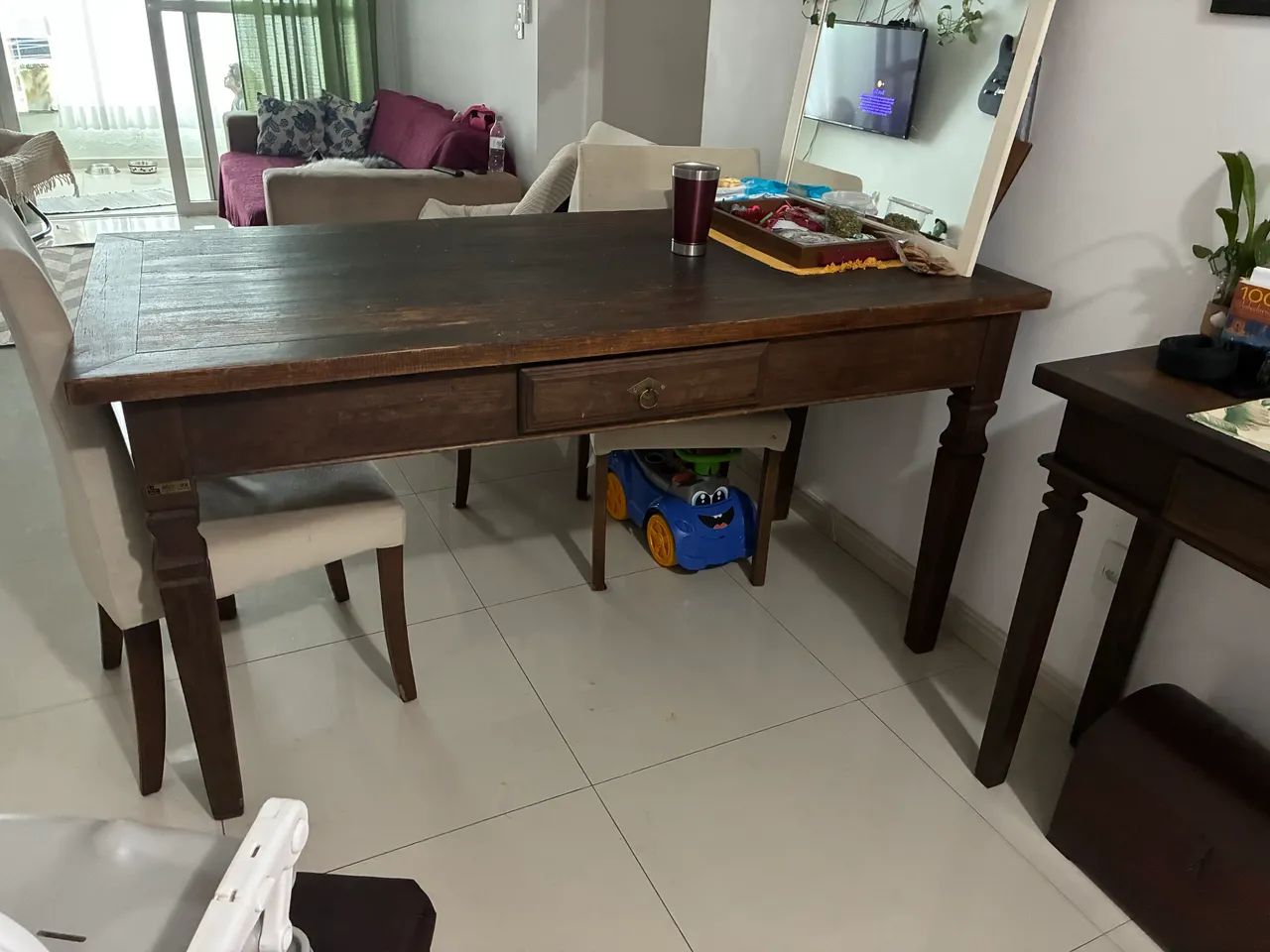 Mesa 6 lugares 180/60 cm NÃO ACOMPANHA CADEIRAS - Foto 4