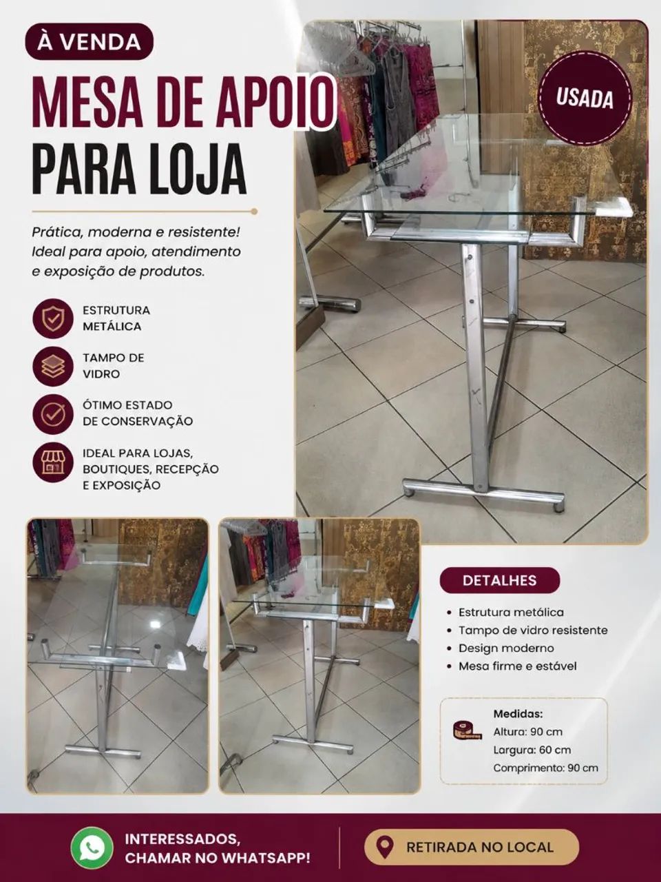 Mesa de apoio loja