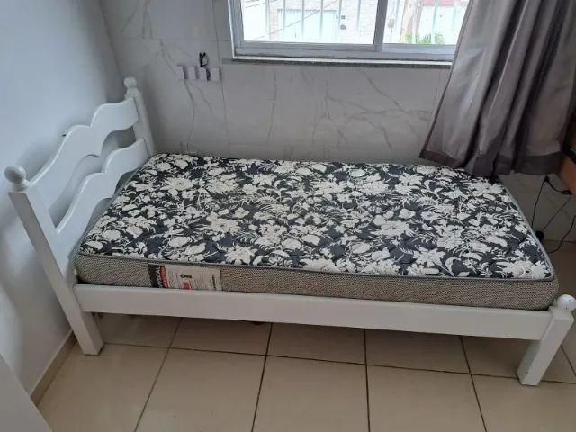 Cama de Solteiro com Colchão Ortobom