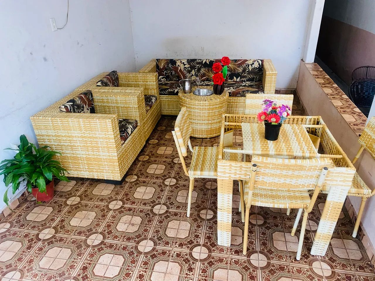 Conjunto de sofá de alto padrão de área externa 