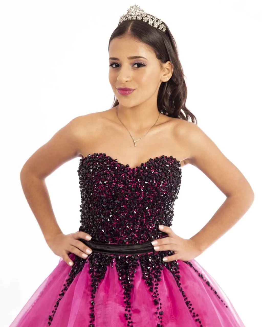 Vestido debutante Pink com preto 2 em 1 - Foto 3