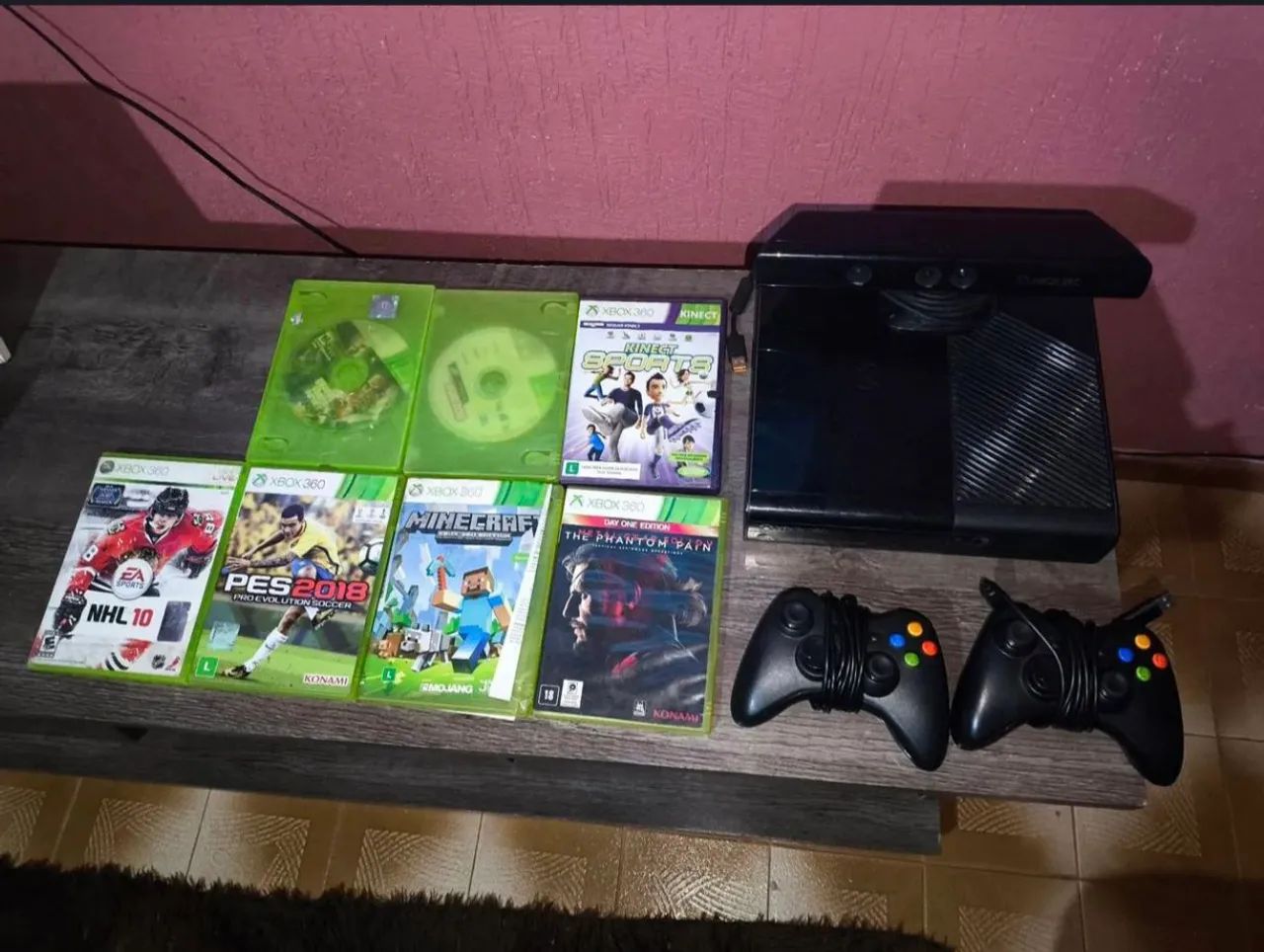 PREÇO NEGOCIÁVEL-XBOX 360 SLIM+2 CONTROLES+KINECT E FONTE ORIGINAL