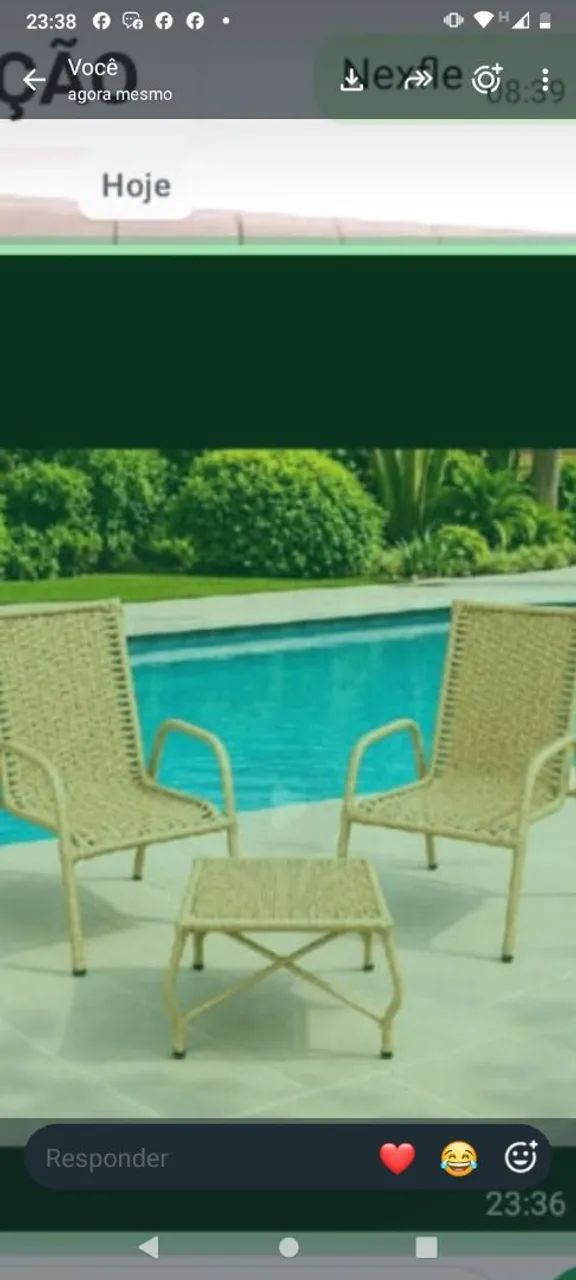 Vendo jogo de cadeiras para área externa 