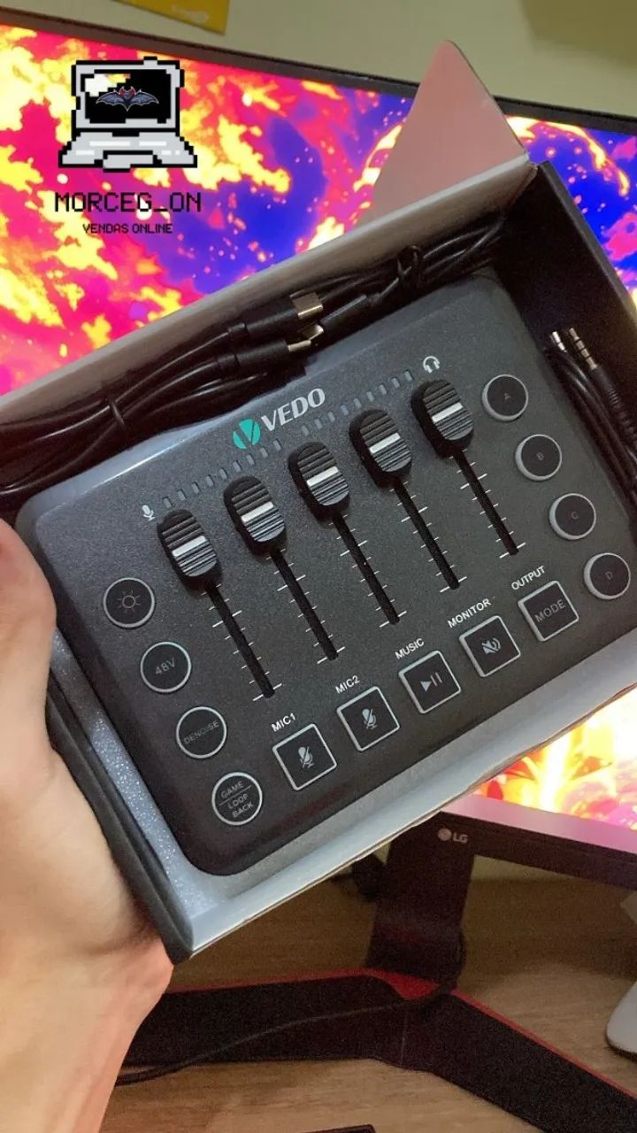 Mesa de Som para Jogos, Interface de Áudio Recarregável com RGB e Interface de Microfone.. - Foto 3