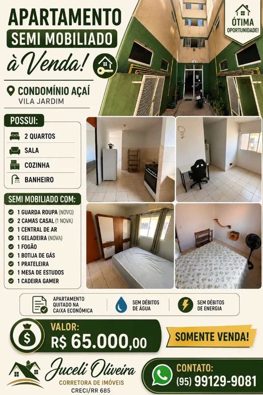 Apartamento Semi mobiliado 