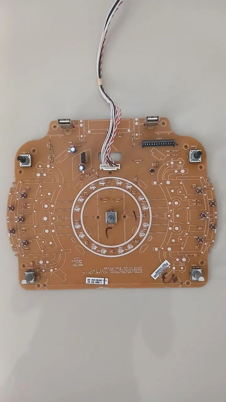 Placa controle frontal volume LG CM9530. 