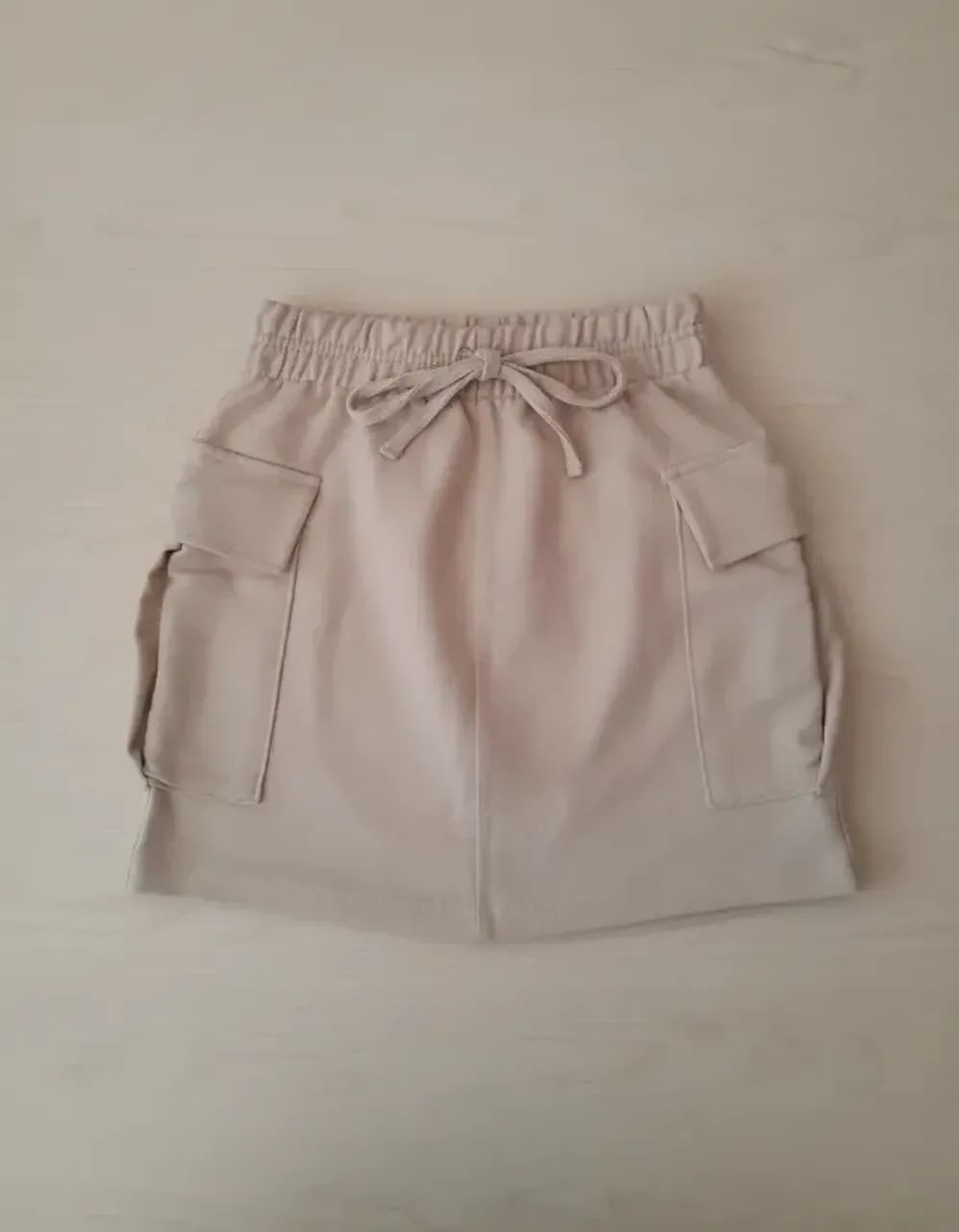 Saia cargo moletom feminina cintura alta com bolso - Foto 4