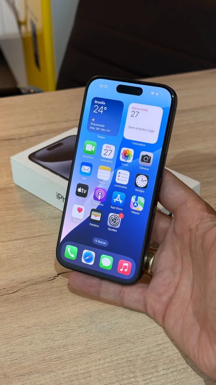 iPhone 15 Pro 本体256GB blue titanium iPhone 15 Pro 256GB Blue Titanium - Loja física! Com 90 dias de