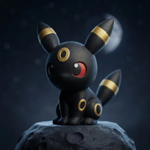 Umbreon Chibi 10cm - Miniatura Colecionável 3D