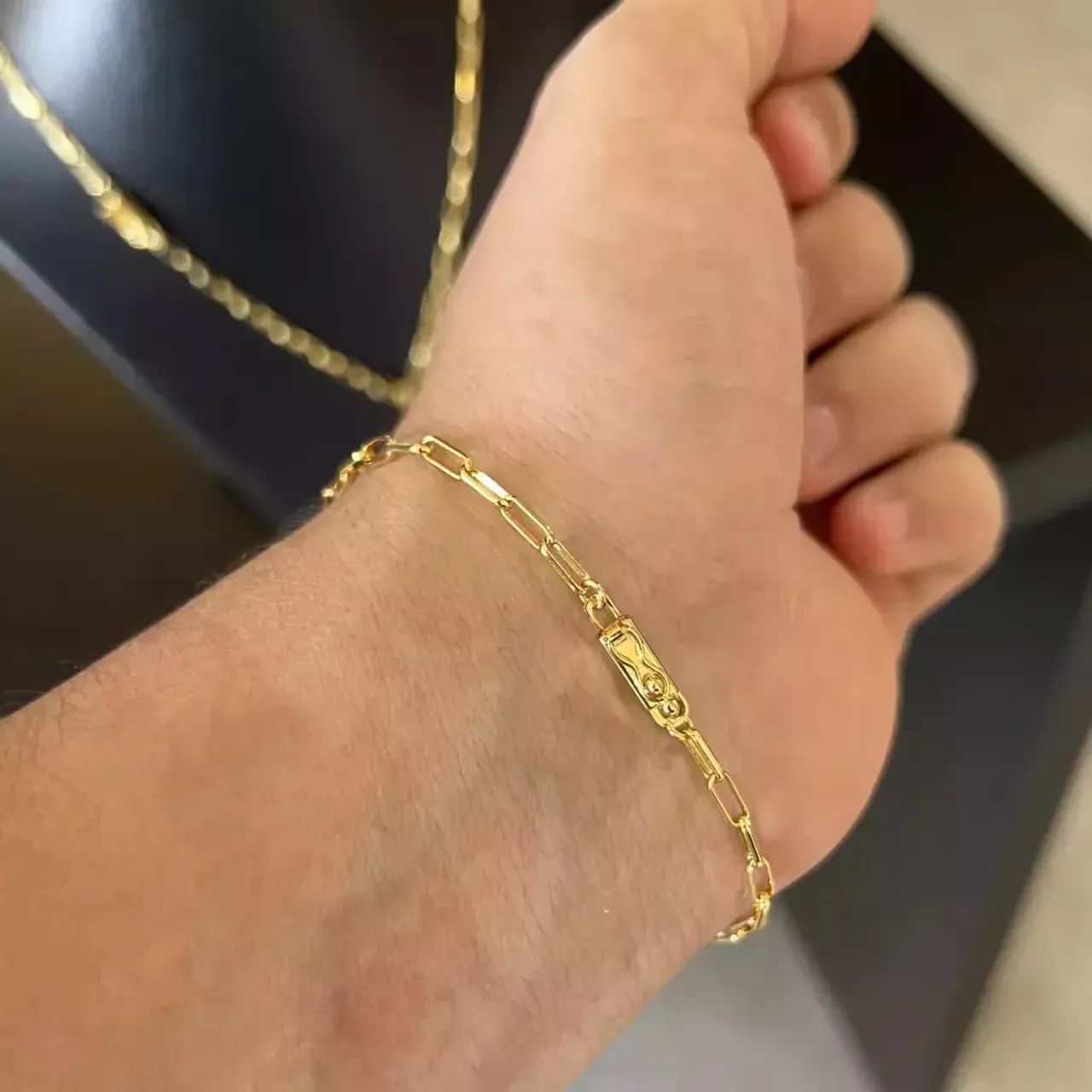 Promoção Corrente + Pulseira banhado a ouro 18k  - Foto 2