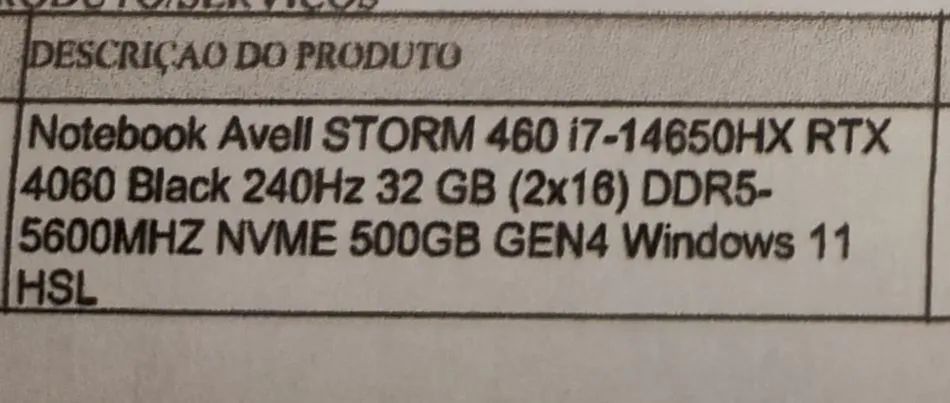 Notebook - RTX 4060 - i7 14650HX - 32GB RAM - 2,5TB SSD NVME - Avell - Foto 2