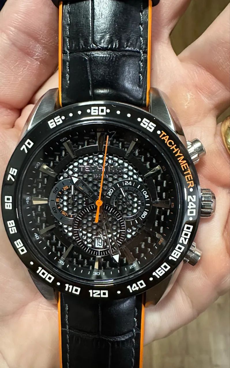 Relógio Technos Masculino Cronógrafo Carbon + Pulseiras - Foto 4