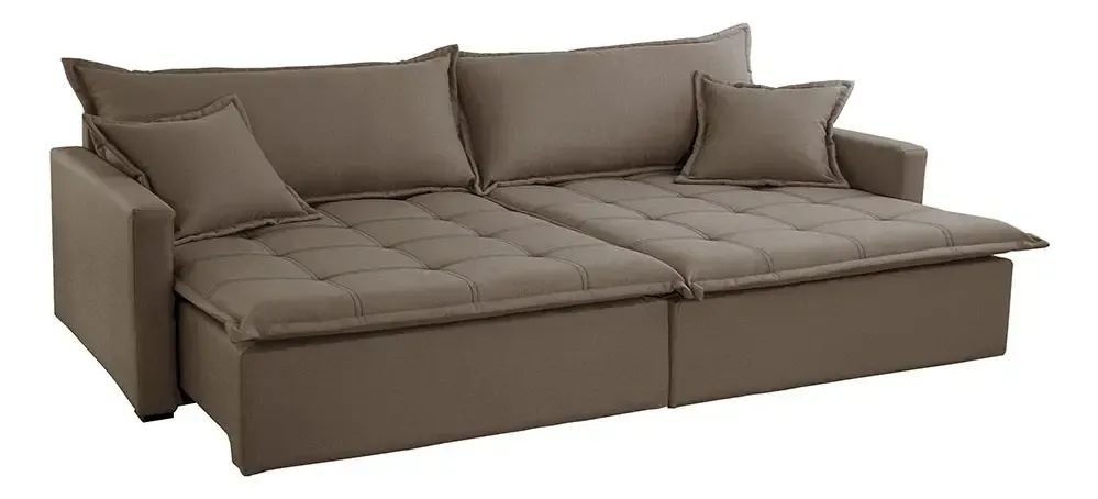 Sofá Cama Marrom 2,20m Entrega Rápida - Foto 2