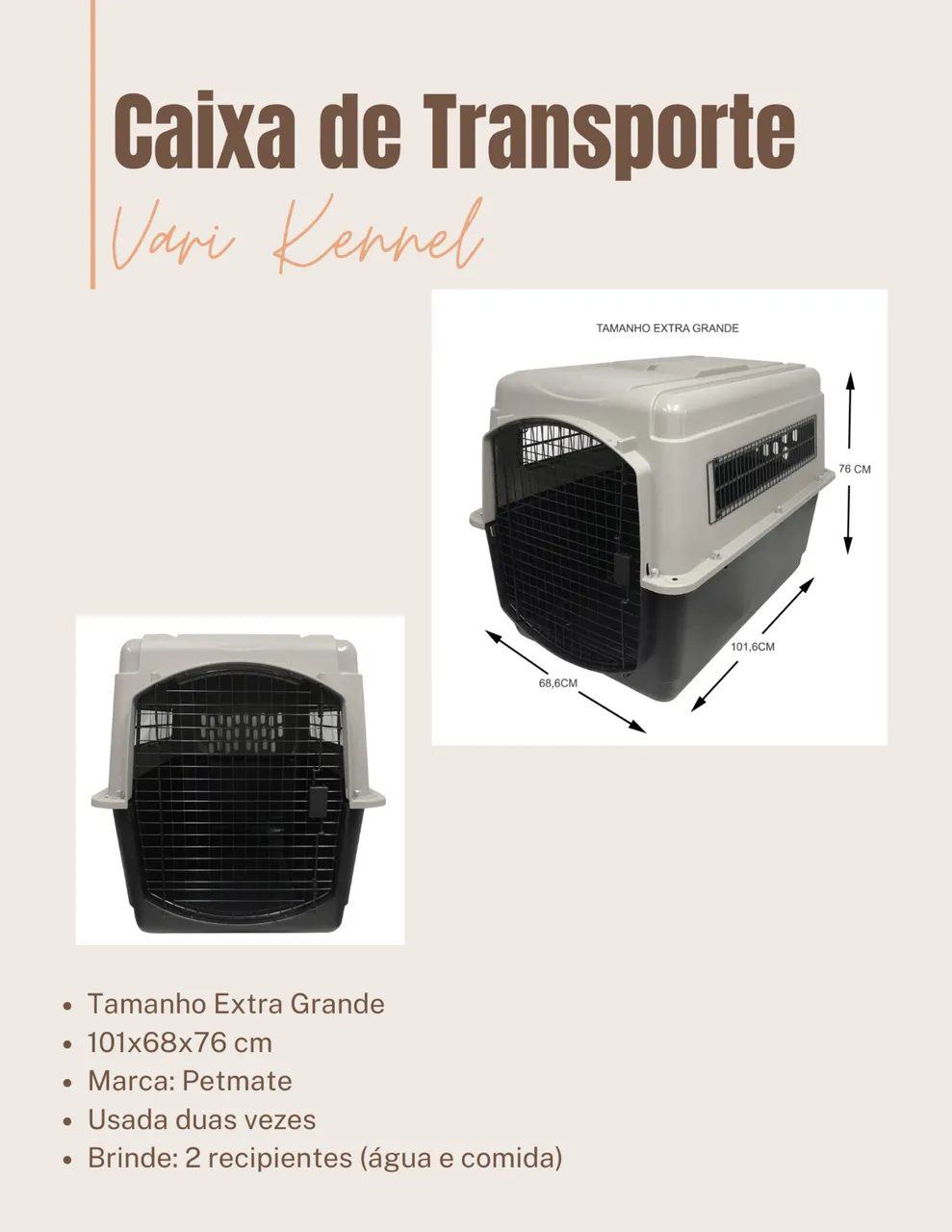 CAIXA DE TRANSPORTE CÃO 