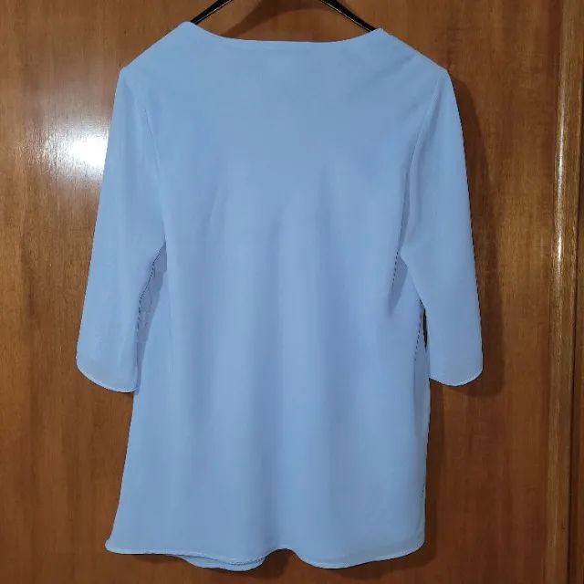 Blusa azul plus size - Usada - Foto 5