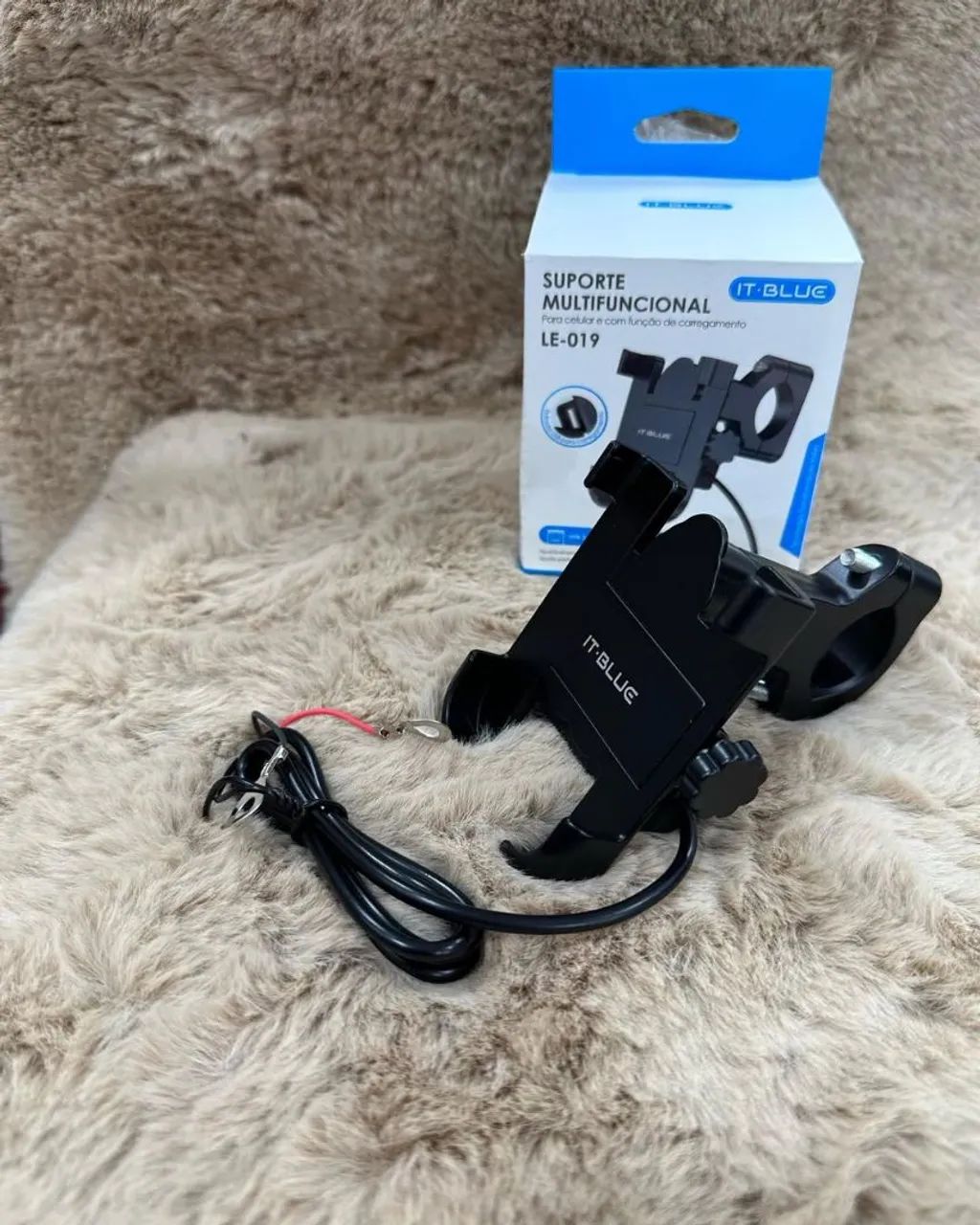 Suporte Celular Moto com Carregador USB - Ideal p/ Entregas e Waze