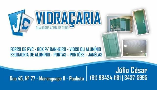 JC vidraçaria / coberta de alumínio / forro de PVC