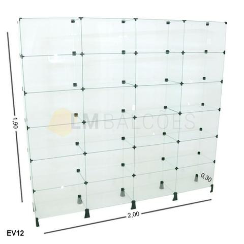 Estante De Vidro Frete e montagem Gratis 2,00 x 1,90 x 0,30