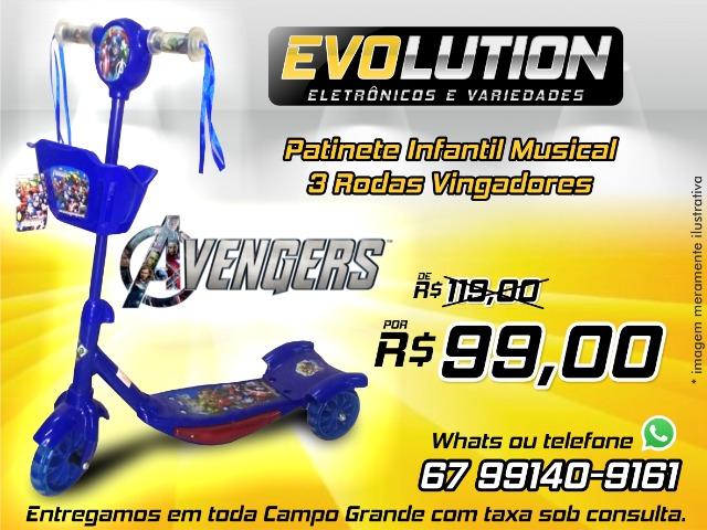 Patinete Infantil Musical Frozen 3 Rodas Com Luzes - Foto 2