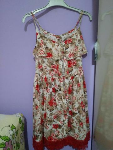 Vestido de criança 10 anos seminovo tropical florido