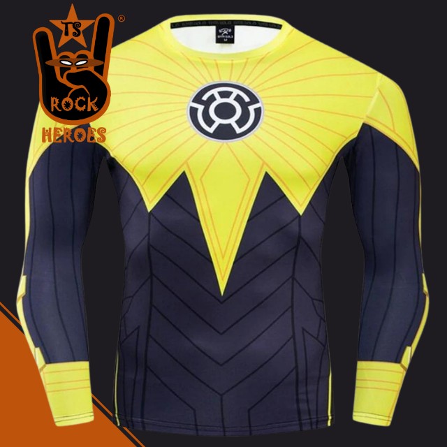 Camisa de Compressão Sinestro Manga Longa Bodysuit Elastano
