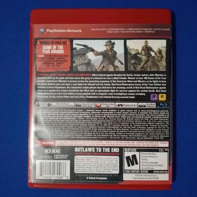 Red Dead Redemption Game Of The Year Edition Ps3 Fisica