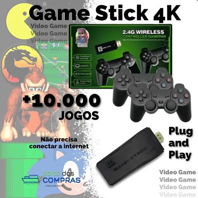Não precisa de Internet- Game Stick 4K com 20 Mil Jogos Versão Atualizada -  Artigos infantis - Antônio Bezerra, Fortaleza 1241665955